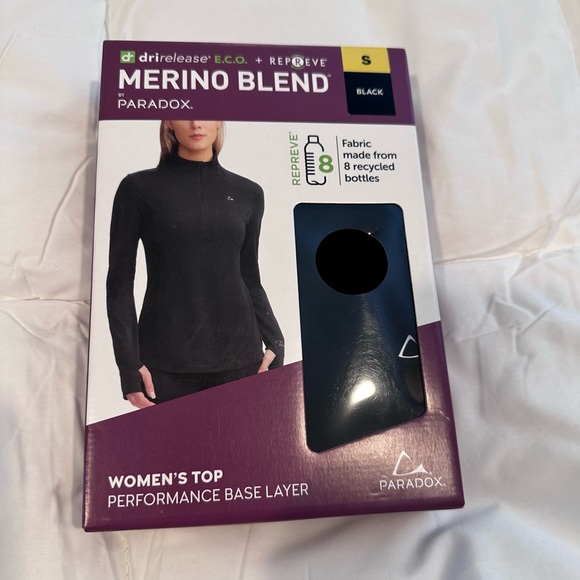 PARADOX Performance Women's Merino Blend Zip-up Base Layer Top, Size S - Picture 5 of 6
